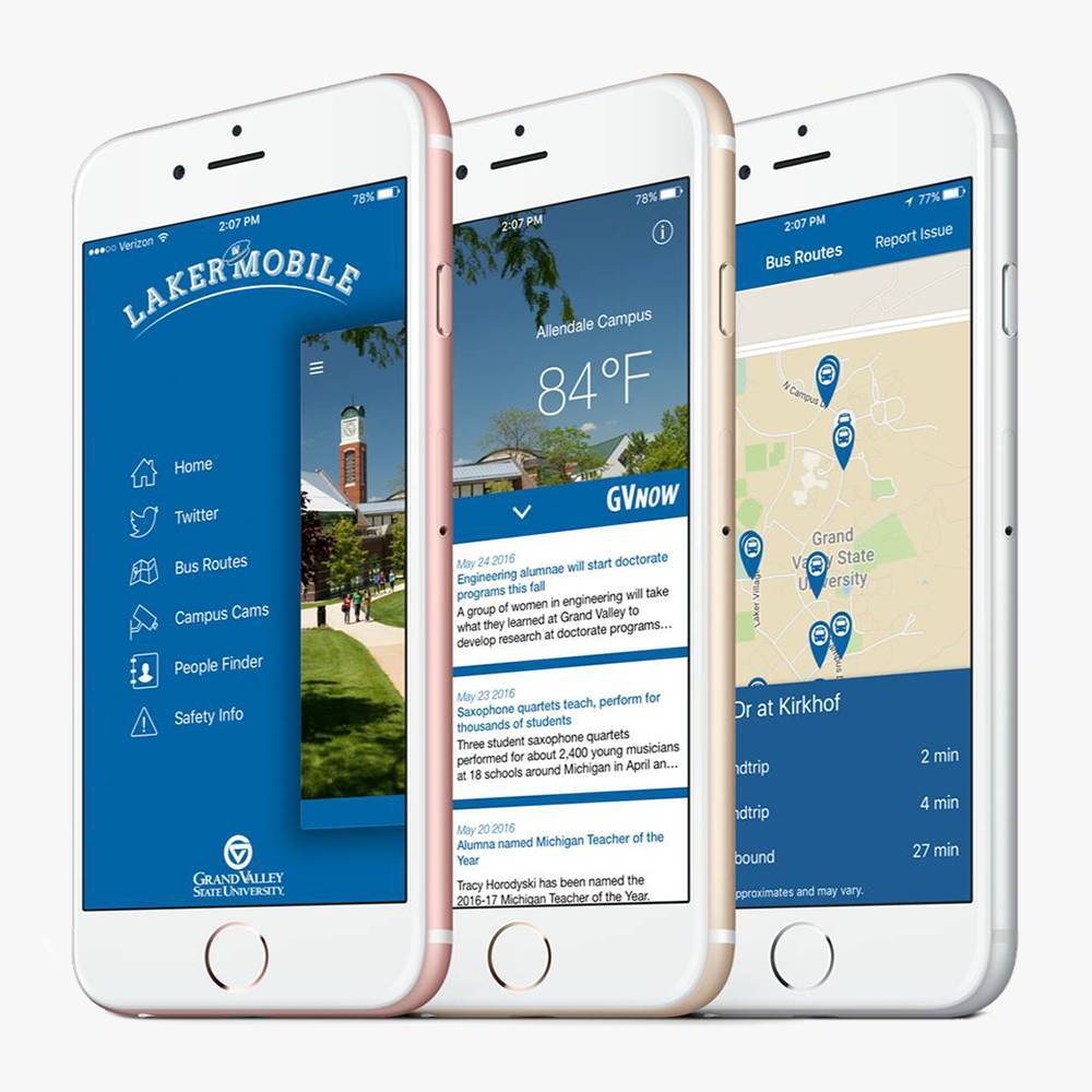 iPhone with the Laker Mobile app displayed
